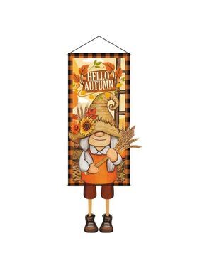 Thanksgiving Autumn Gnome Door Banner 45x15.75